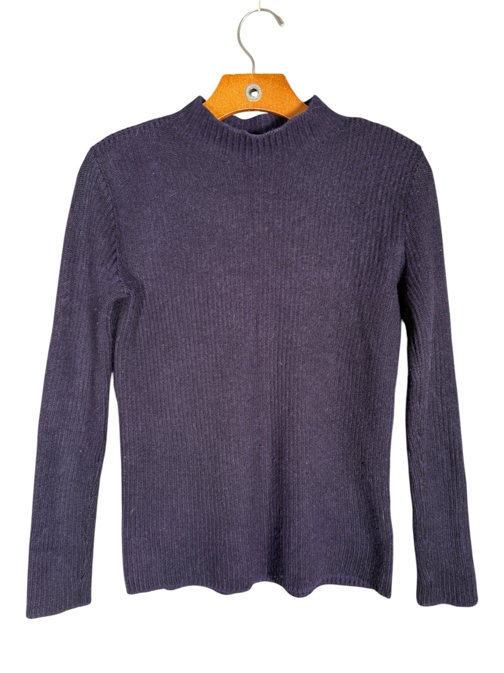 Club Monaco Cashmere Silk Mockneck Sweater Ribbed Minimalist Quiet Luxury XS